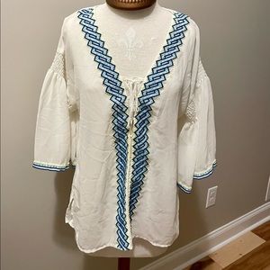 Plenty by Tracy Reese Cream Peasant Blouse